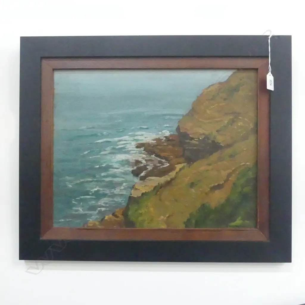 FRAMED OIL ON BOARD  COASTAL SCENE SIGNED W WALTER 345X445 Image 1++