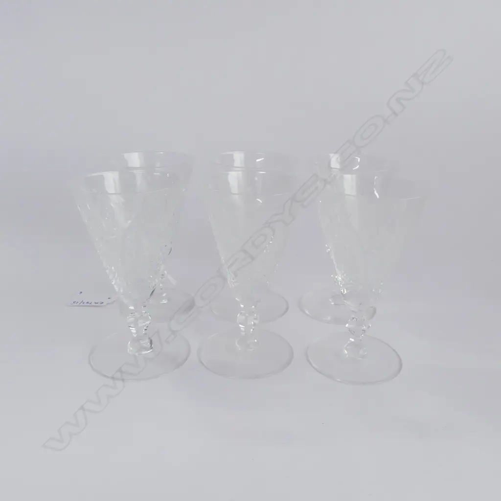 6 WATERFORD CUT CRYSTAL SWEET WINE GLASSES H110MM Image 1++