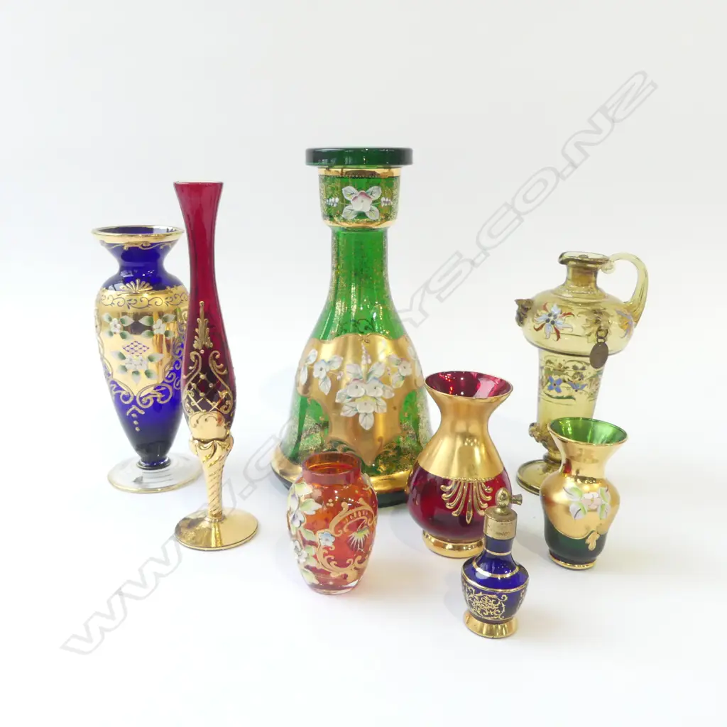 8 PCES. VENETIAN/BOHEMIAN GLASS Image 1++