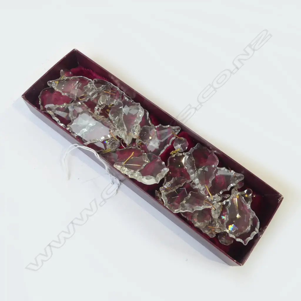 20 VINTAGE FACETED TEARDROP CRYSTALS FOR HANGING, L.50MM Image 1++