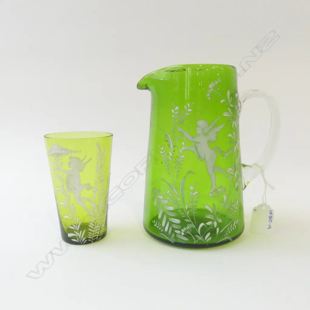 MARY GREGORY JUG & GLASS H.190mm Image 1++