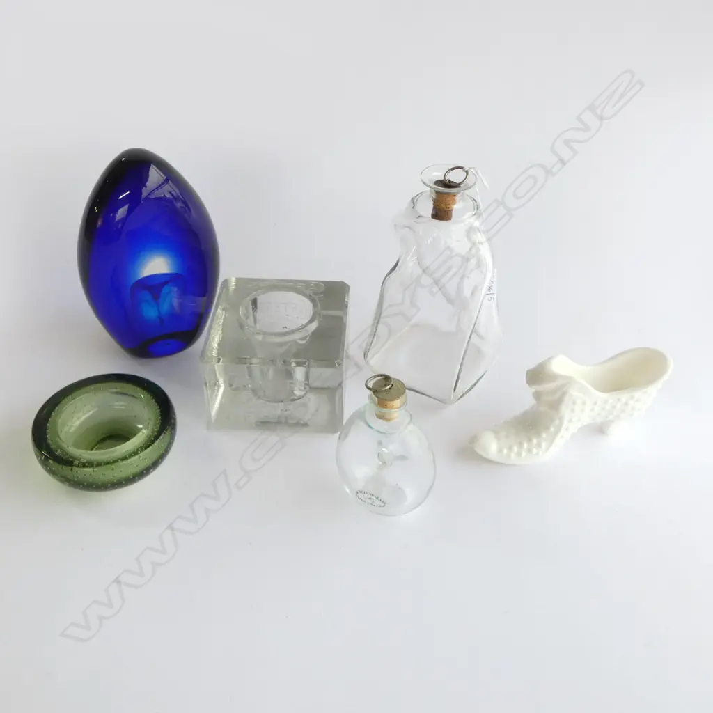 6 PCES ASST. GLASS INCL. BLUE SCULPTURE H.170mm Image 1++