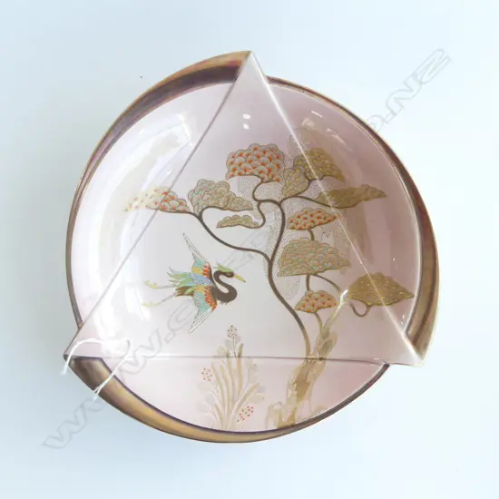 CARLTON WARE HERON & MAGICAL TREE BOWL 260mm dia