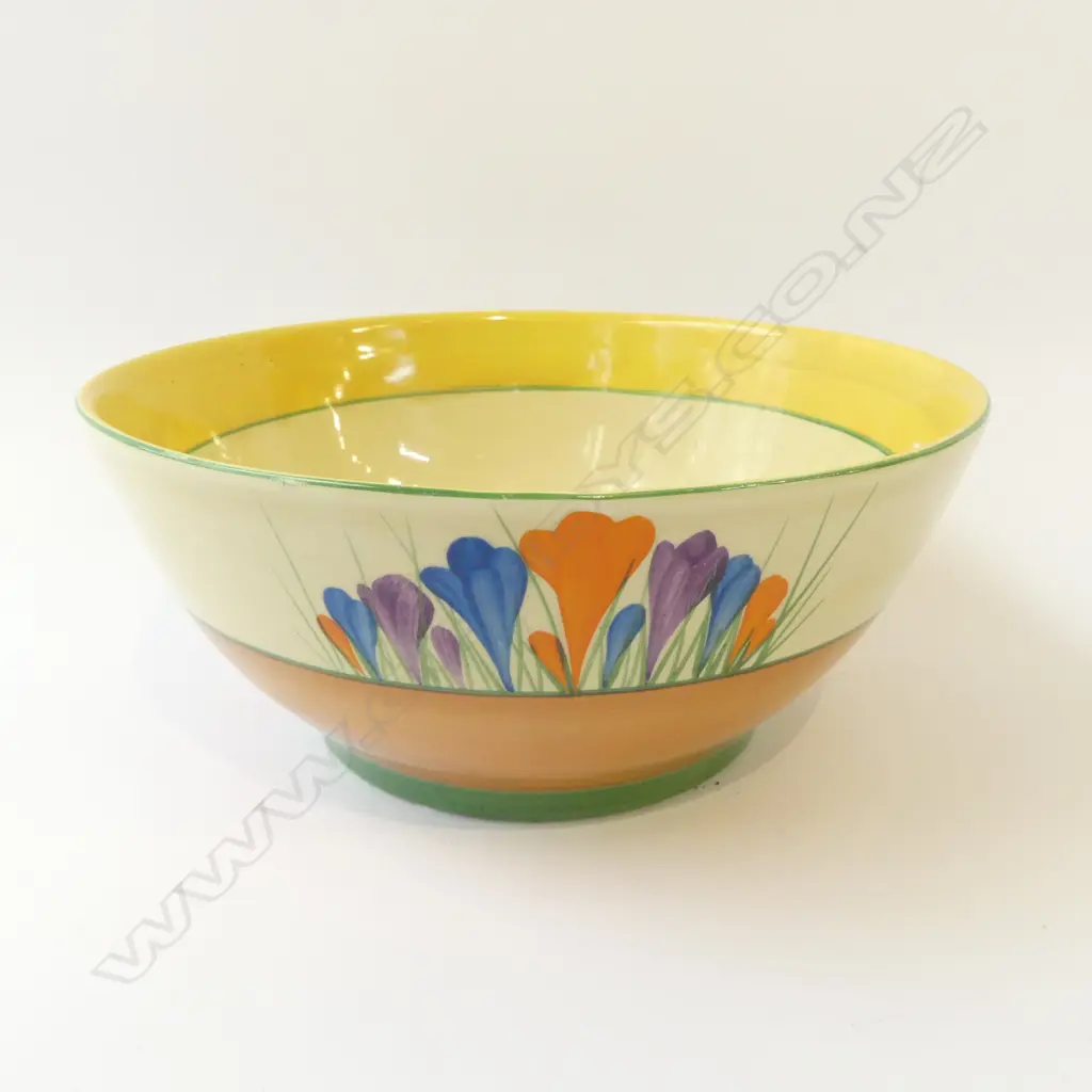 CLARICE CLIFF BIZARRE 'CROCUS' BOWL Dia.215mm Image 1++