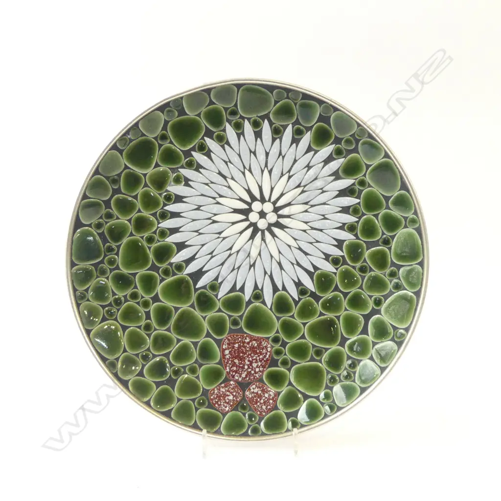 JOHN CRICHTON? MOSAIC PLATE 305mm dia Image 1++