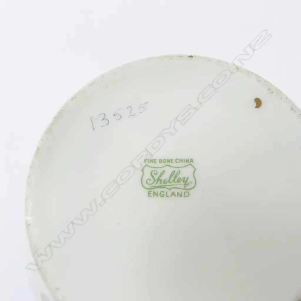 SHELLEY CHINA COFFEE POT C/SUGAR CAKE PLATE 2CSPS COFFEE CUP & 4 SAUCERS PINK ROSE PAT Image 1++