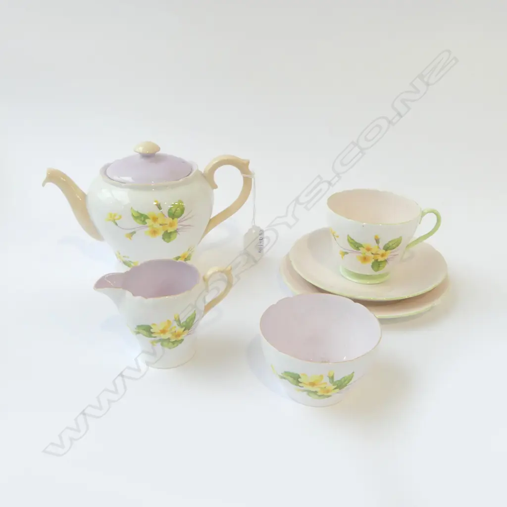 3PCS SHELLEY CHINA TEASET  CSP YELLOW FLOWER PAT Image 1++