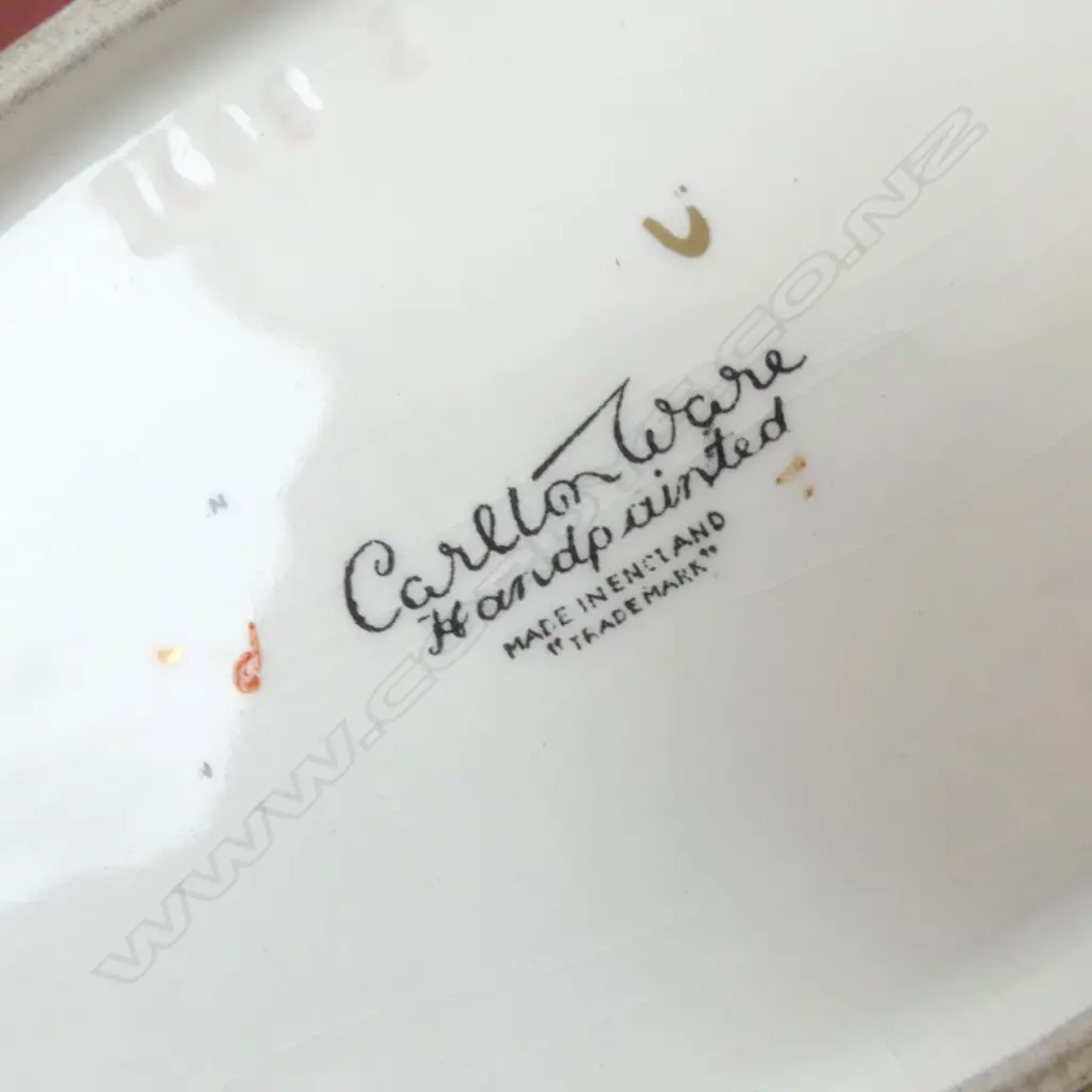 2 CARLTON WARE ROUGE ROYALE DISHES; MALLARD DUCK & SPIDER WEB W.255mm Image 1++