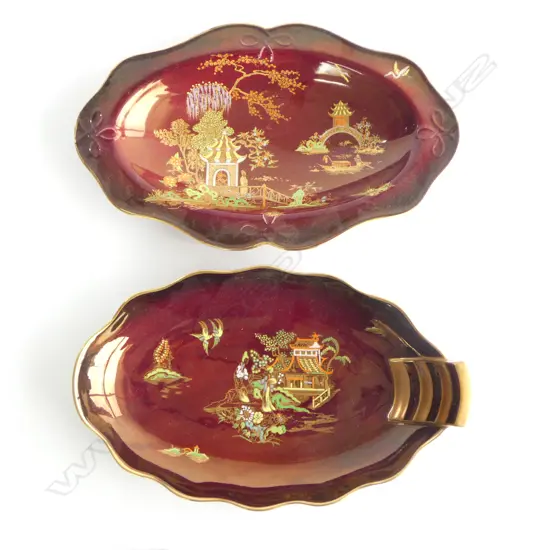 2 CARLTON WARE ROUGE ROYALE DISHES; NEW MIKADO W.300mm