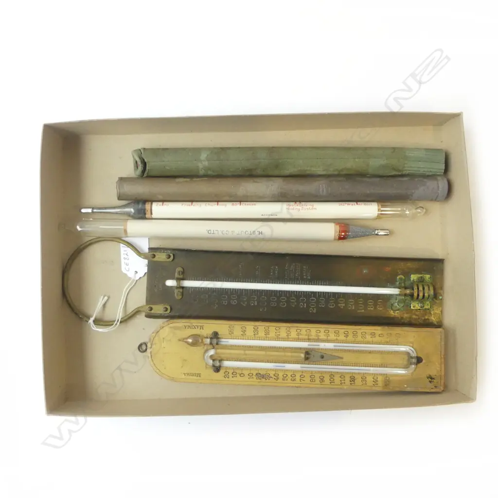 4 THERMOMETERS – G.H. ZEAL LONDON, FLOATING DAIRY UK, MAX/MIN, L.260-320MM Image 1++