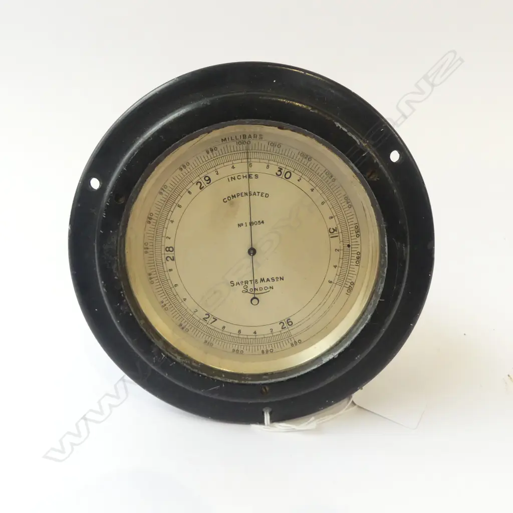 ANTIQUE SHIPS BAROMETER SHORT & MASON LONDON, D.150MM Image 1++