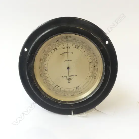 ANTIQUE SHIPS BAROMETER SHORT & MASON LONDON, D.150MM
