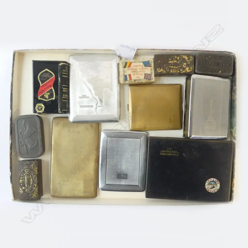 5 CIGARETTE CASES, VESTA TINS, MATCH HOLDER, PLAYERS NAVY TOBACCO TIN ETC  Image 1++