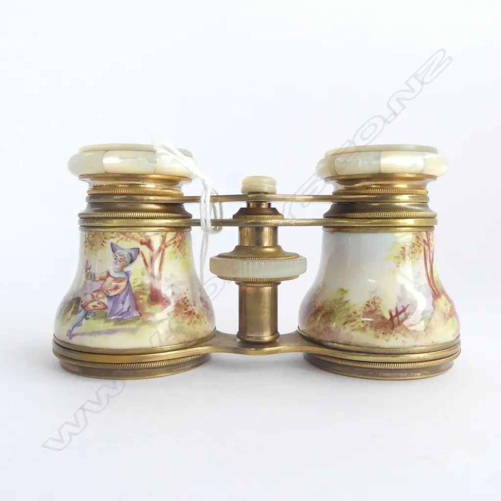 PR 19thC MOP & ENAMEL OPERA GLASSES Image 1++