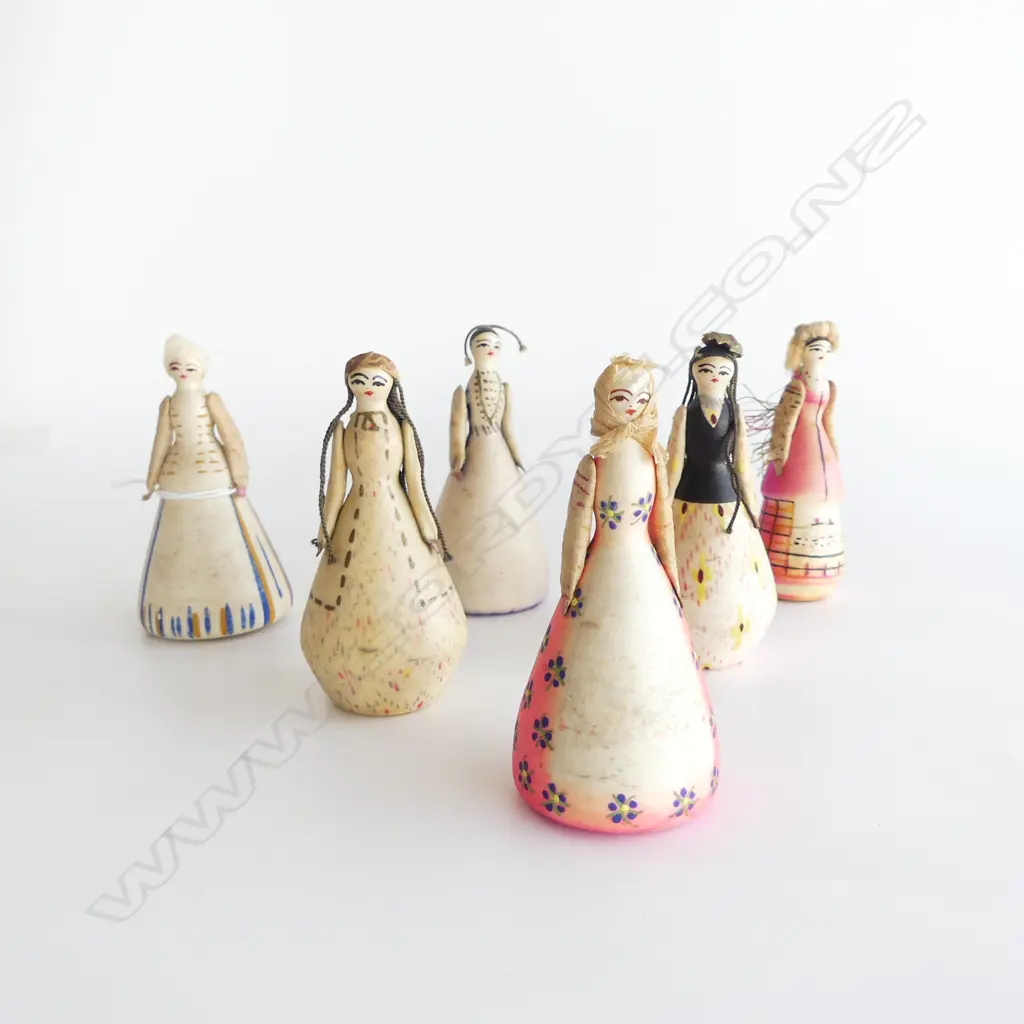 6 VINTAGE RUSSIAN FOLK ART DOLLS H90MM AF 1 DOLL Image 1++