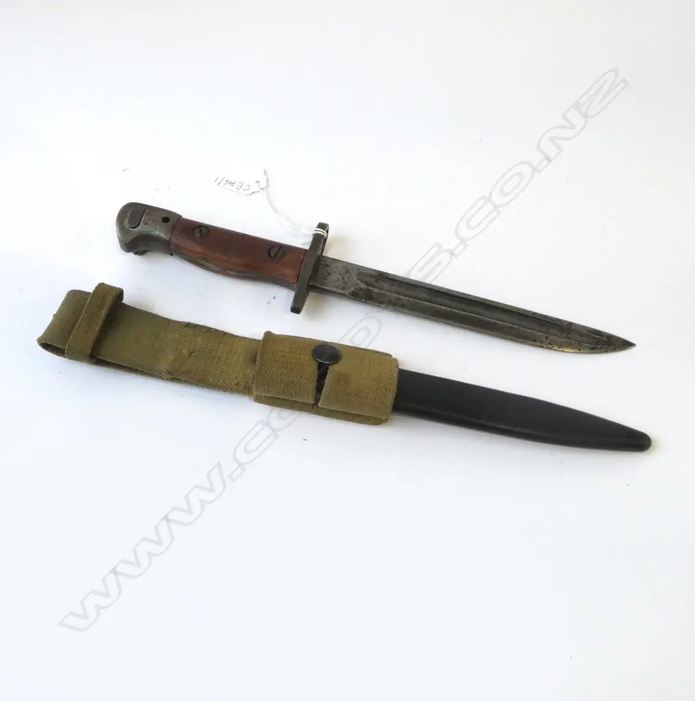 1907 WILKINSON BAYONET & METAL SCABBARD L.345mm the bayonet frog and scabbard  are not year of manufacture 1907 Image 1++