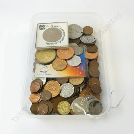 TRAY OF ASST. WORLD COINS