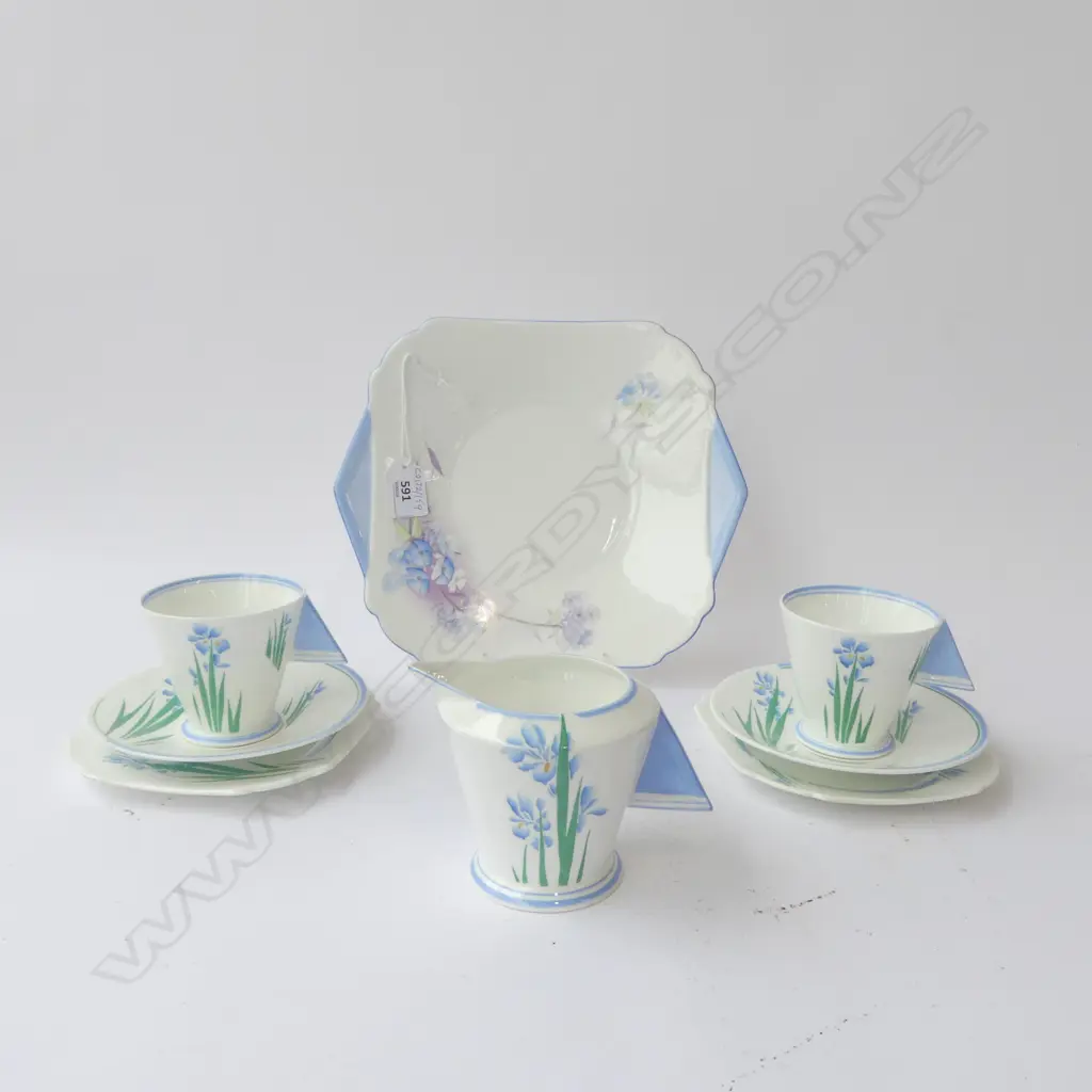2 DECO SHELLEY MODE Cup Saucer & Plates + MATCHING JUG & DECO SHELLEY CAKE PLATE Image 1++