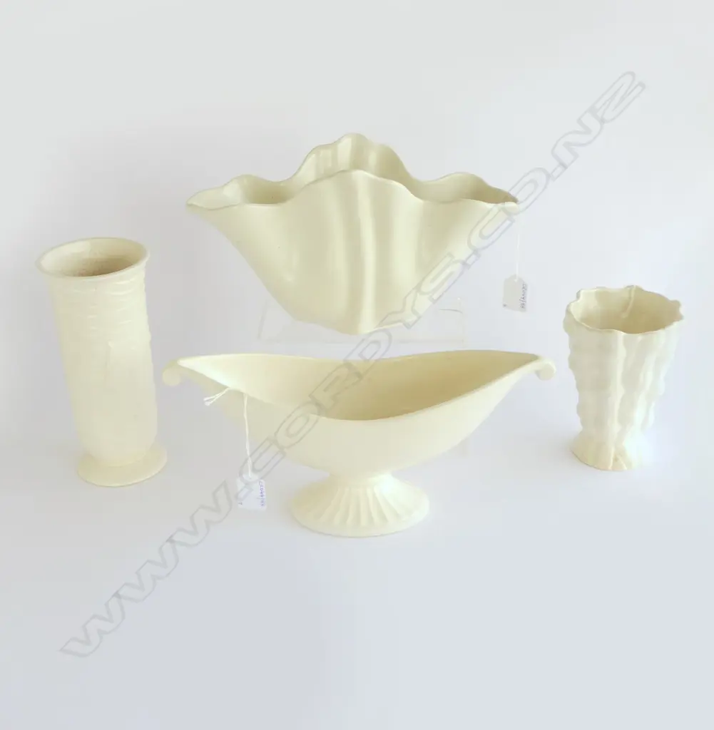 4 BESWICK WHITE CHINA VASES 210MM TALLEST Image 1++