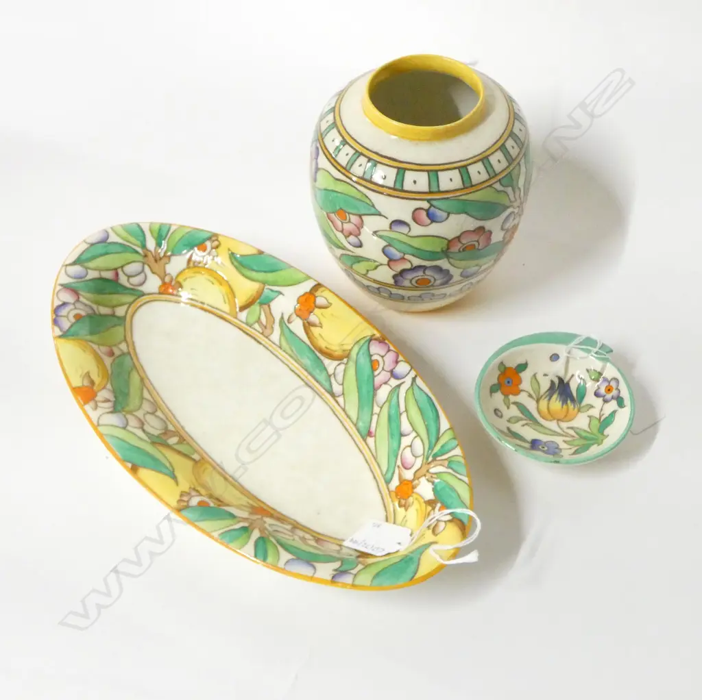 3 PCS CHARLOTTE READ CHINA VASE H140MM LONG DISH 300MM & SMALL DISH 90MM Image 1++