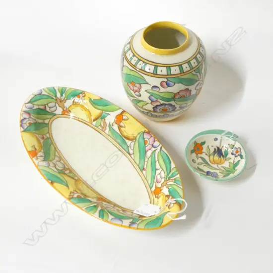 3 PCS CHARLOTTE READ CHINA VASE H140MM LONG DISH 300MM & SMALL DISH 90MM