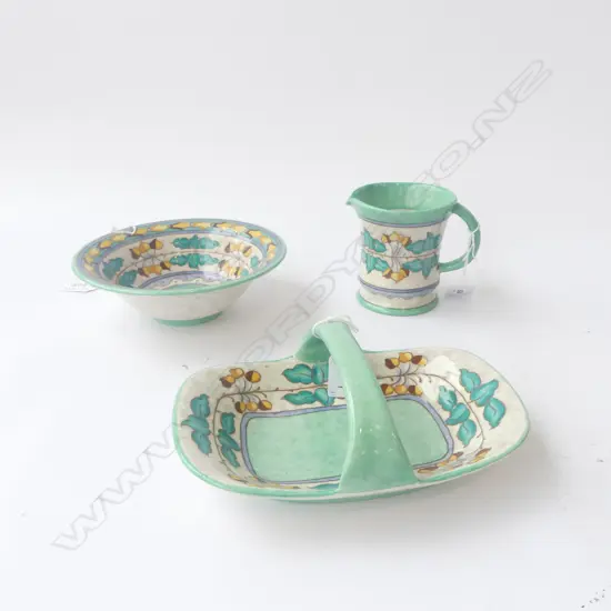 3PCS CHARLOTTE READ CHINA BOWL DIA 180MM JUG H100MM & HANDLED DISH L140MM