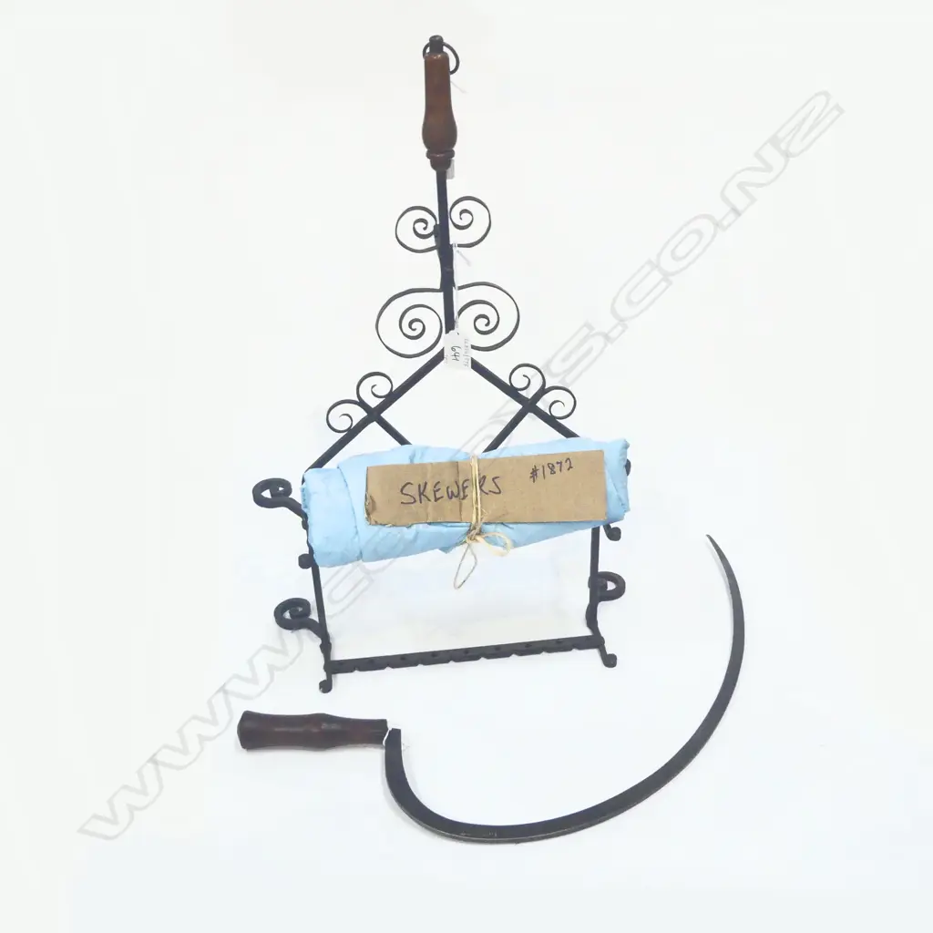 1872/3731 SWISS VINTAGE SHISHKABAB  & SKEWERS H570MM & SCIKLE L570MM Image 1++