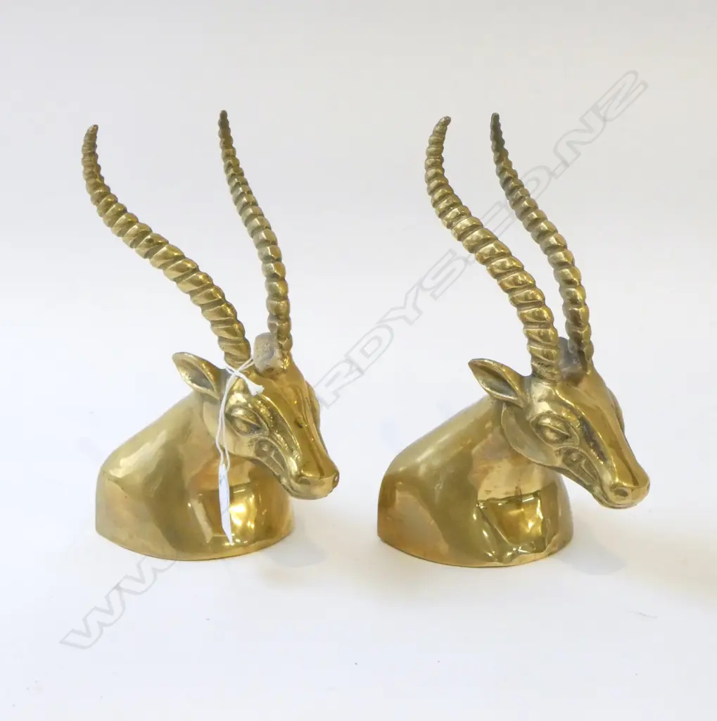 PR HEAVY BRASS SPRINGBOK BOOKENDS H.210mm Image 1++