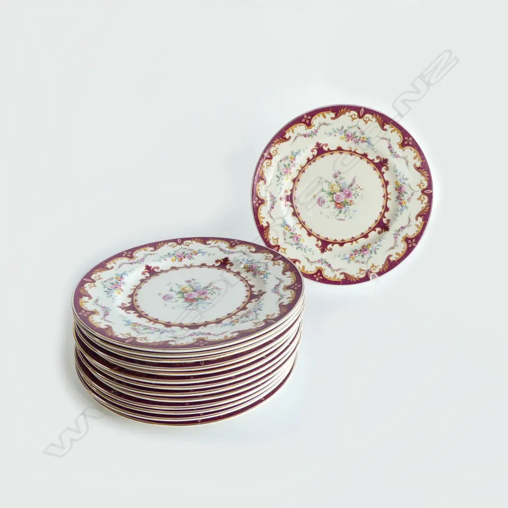 14 MYOTT 'SEVRES' PATTERN DINNER PLATES 270mm dia Image 1++
