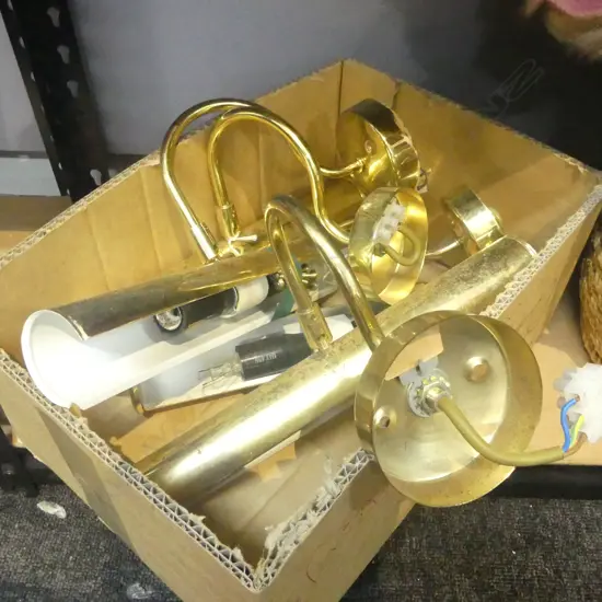 4 BRASS LIGHT FITTINGS W.300mm