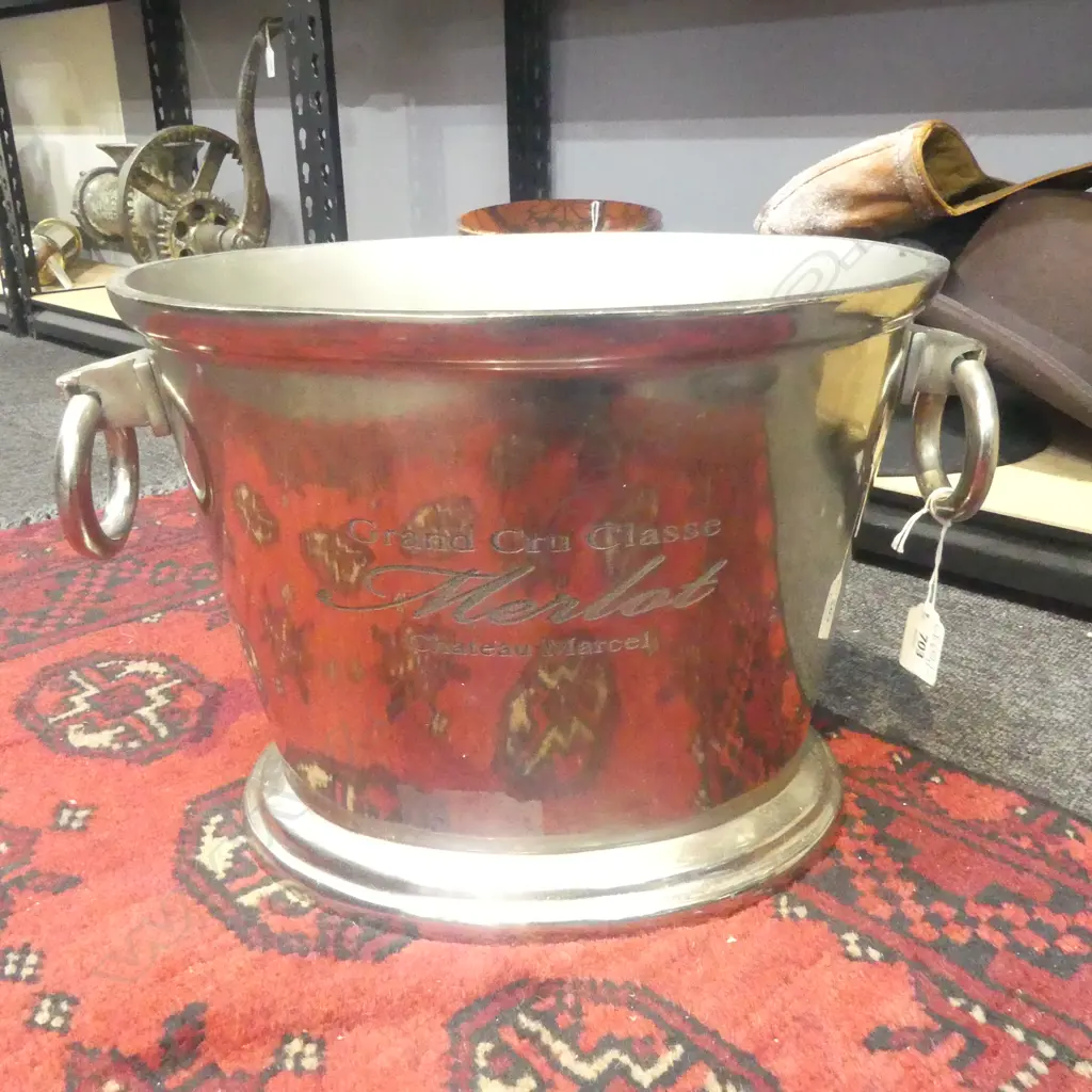 LG SILVER METAL CHAMPAGNE BUCKET H.250MM W.390MM Image 1++