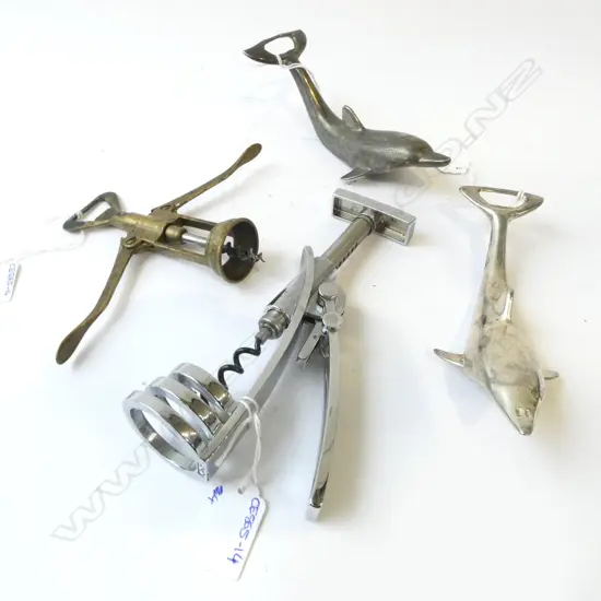 2 DOLPHIN FORM BOTTLE OPENERS + 2 OTHERS