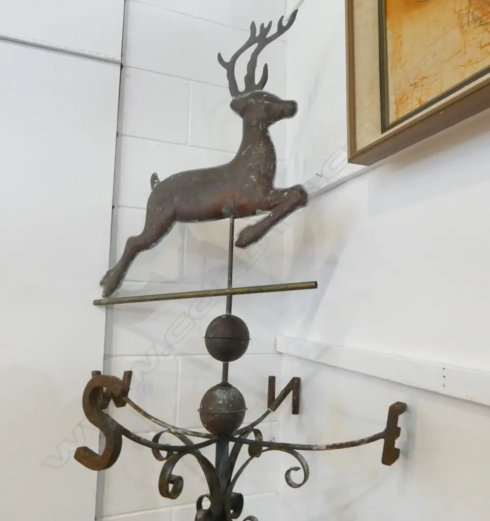 OLD WEATHER VANE w. STAG H.2240mm Image 1++