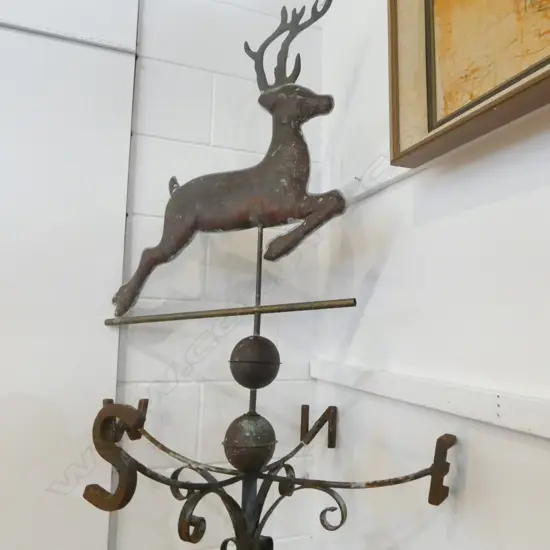 OLD WEATHER VANE w. STAG H.2240mm