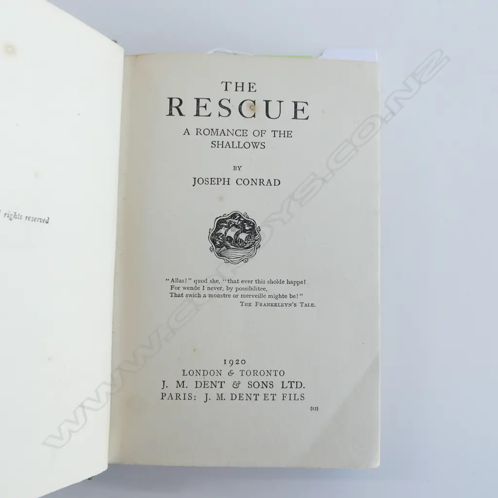Book. The Rescue by Joseph Conrad  Image 1++