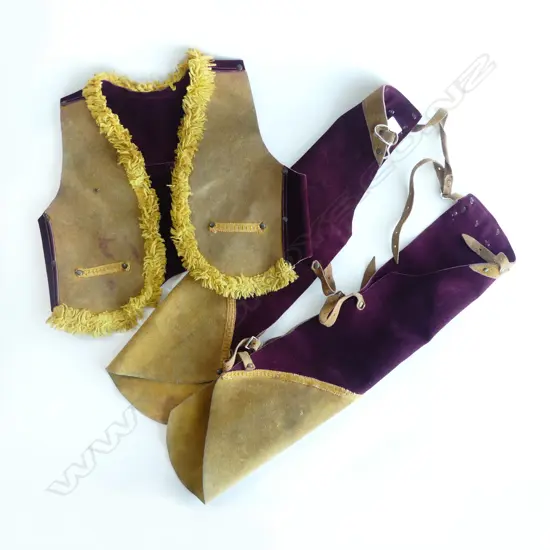 VINTAGE KIDS SUEDE COWBOY COSTUME, CHAPS & VEST