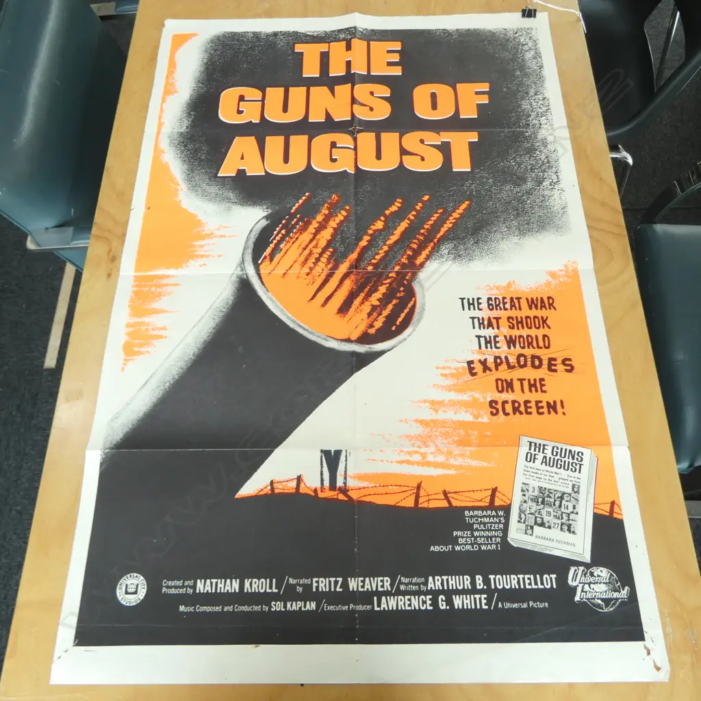 UNFRAMED VINTAGE FILM POSTER 'THE GUNS OF AUGUST' (1964) 1050x685mm EX JOHN PERRY ESTATE Image 1++