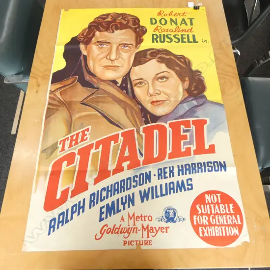 UNFRAMED VINTAGE FILM POSTER 'THE CITADEL' (1938) 940x640mm 1040x690mm EX JOHN PERRY ESTATE