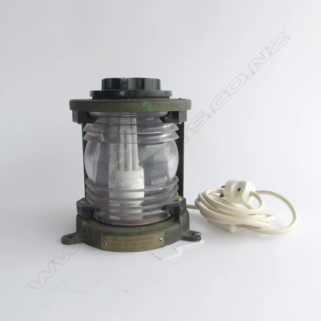 PERKO MASTHEAD LANTERN H.230mm w. RAINBOW WARRIOR PLAQUE Image 1++