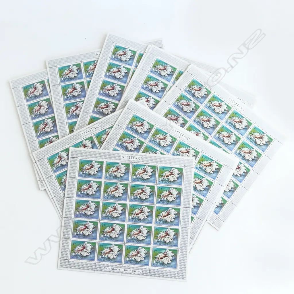 100 SHEETS OF HALF CENT AITUTAKI  STAMPS 1000 IN TOTAL Image 1++