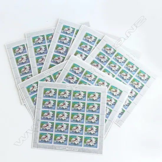 100 SHEETS OF HALF CENT AITUTAKI  STAMPS 1000 IN TOTAL