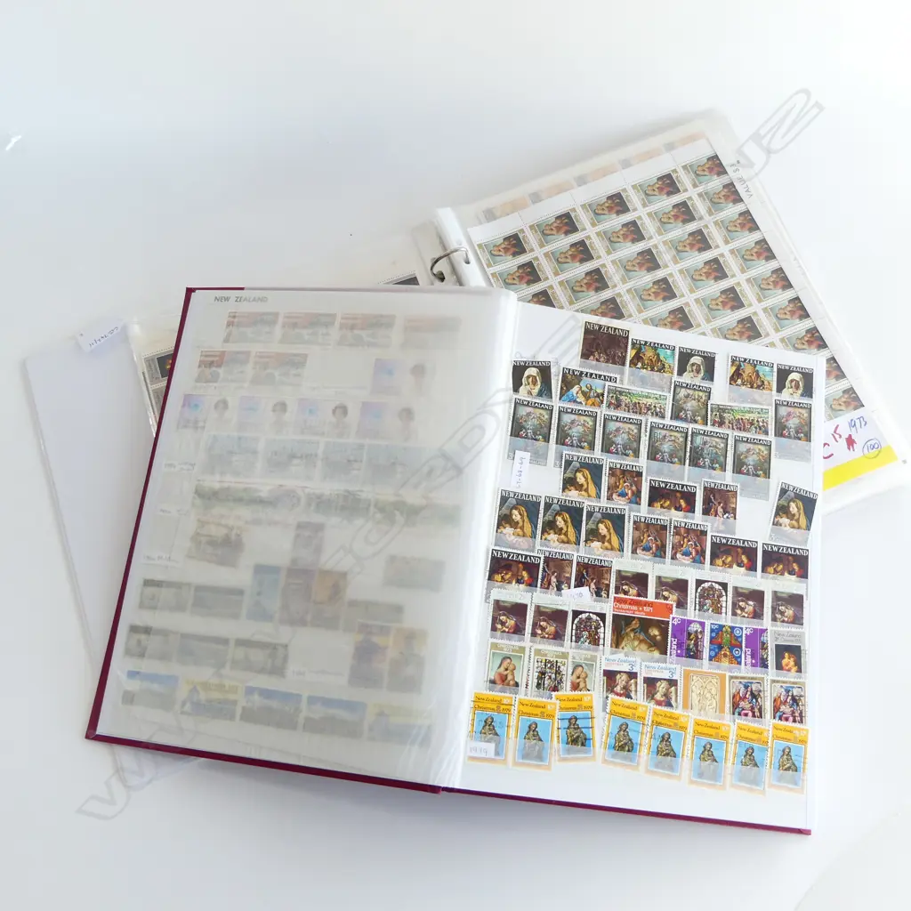 2 STAMP ALBUMSNZ STAMPS & UNFRANKED STAMPS Image 1++