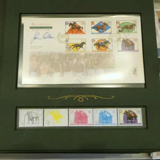 5 VOLS (6-10) CASED LTD ED (2000) NZ POST THEMED STAMP ALBUMS; RACEHORSES, OLYMPICS, VINEYARDS, SCENIC TRIANS & ROYAL