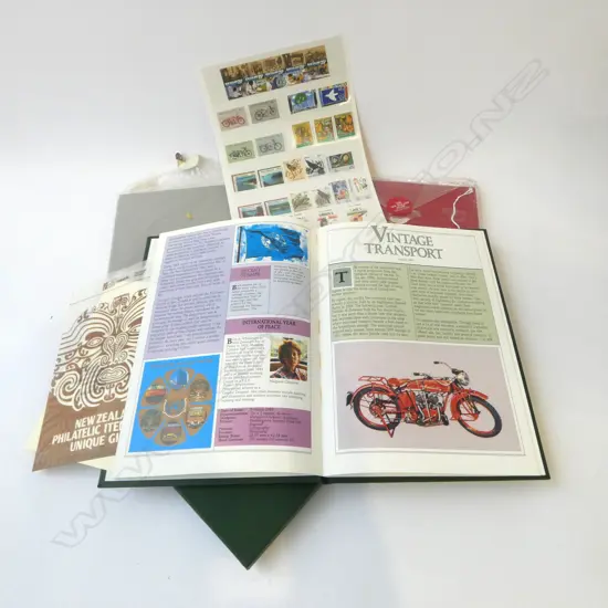 3 UNWRAPPED CASED VOLS 'THE NZ STAMP COLLECTION' ALBUM, YEARS; 1985, '86, '87 '