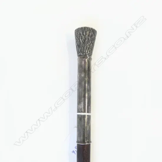 OLD SILVER PLATE HANDLED WALKING STICK KNOBBLY WOOD SHAFT L.1030mm