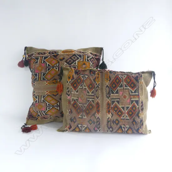 TWO ANTIQUE KILIM CUSHIONS