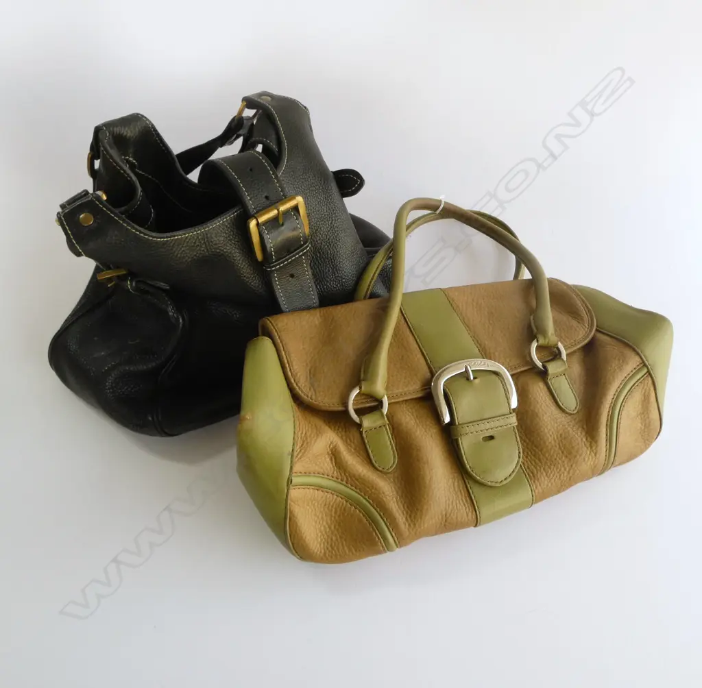 OROTON LEATHER HANDBAG AND BLACK LEATHER HANDBAG Image 1++
