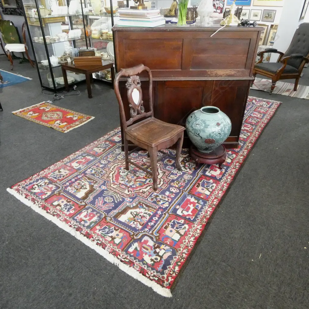 IRANIAN HAND KNOTTED WOOL PILE RUG 335x155mm Image 1++