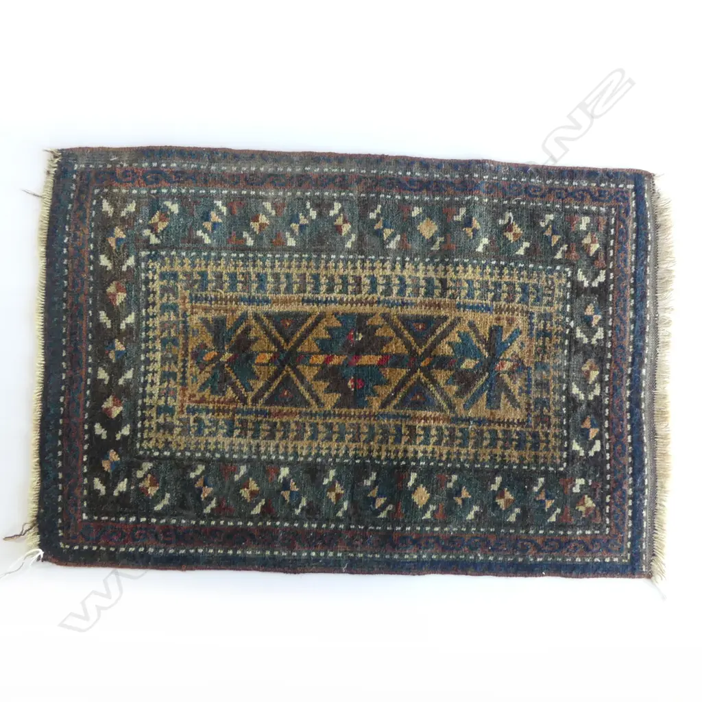 TRIBAL BALUCHI ALL WOOL BAG FACE or RUG 650 X 440mm minor marks of age Image 1++