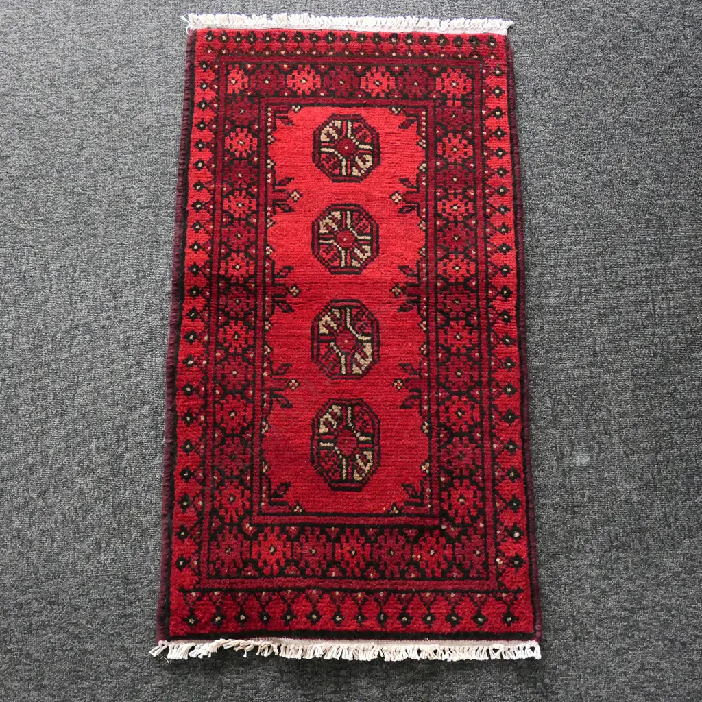 SM HANDKNOTTED TURKOMAN RUG, 1000 x 530mm Image 1++